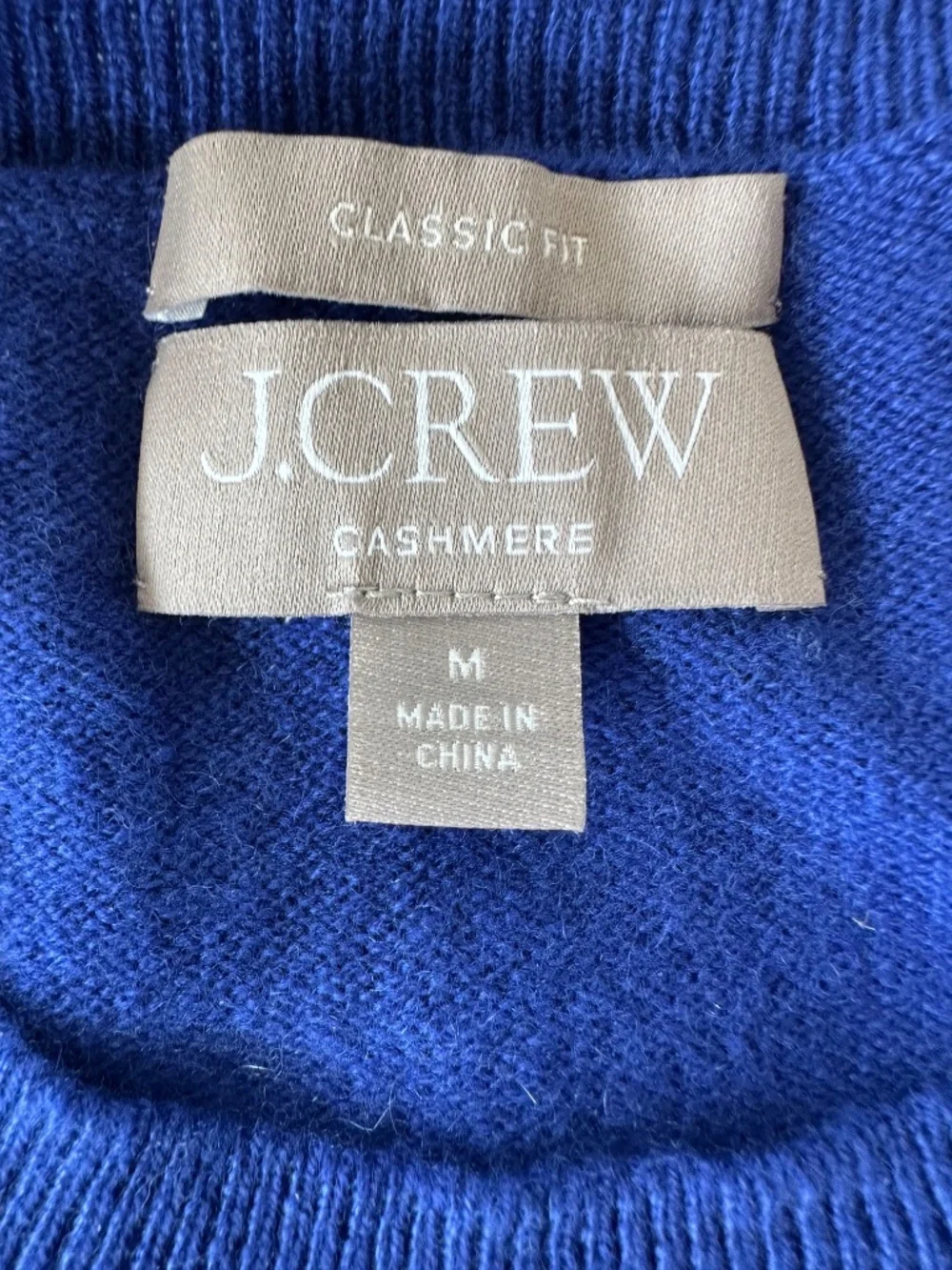 J.Crew Cashmere Classic Fit Crewneck Sweater Blue